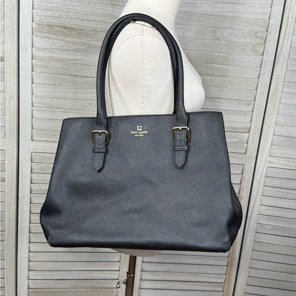 KATE SPADE Ariel Large Black Saffiano Leather Shoulder Bag
